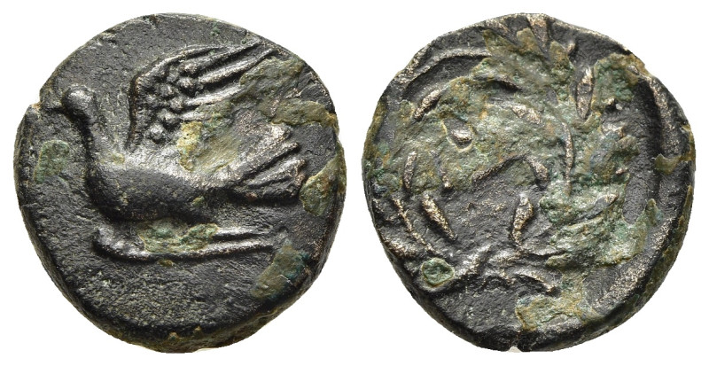 SIKYONIA. Sikyon. Ae (circa 330-270 BC). 

Obv: Dove flying left.
Rev: Large Σ w...