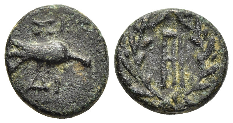 SIKYONIA. Sikyon. Ae (circa 225-200 BC). 

Obv: Dove feeding right; I below neck...