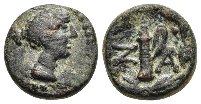 ISLANDS off Elis. Zakynthos. Ae (2nd- 1st centuries BC).

Obv: Head of Artemis r...