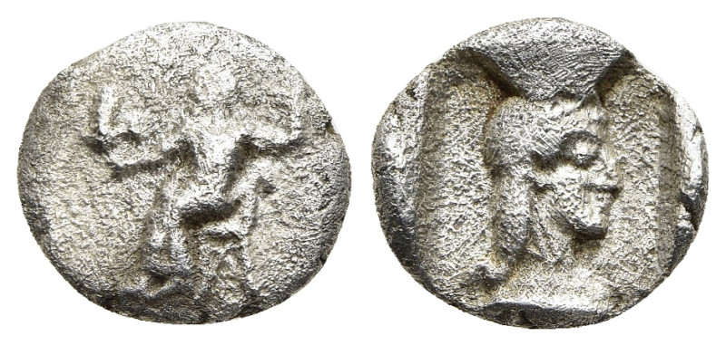 ARKADIA. Arkadian League. Kleitor. Obol (circa 465-460 BC). 

Obv: Zeus Lykaios ...
