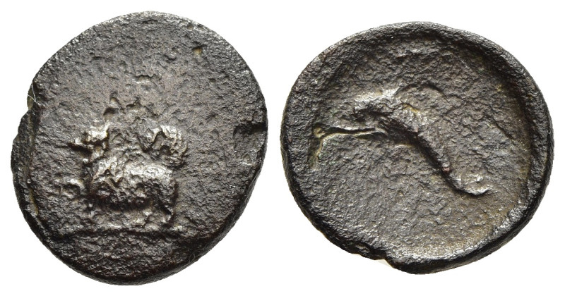 CYCLADES. Kythnos. Ae (4th-3rd centuries BC).

Obv: Kokoni standing left.
Rev: D...