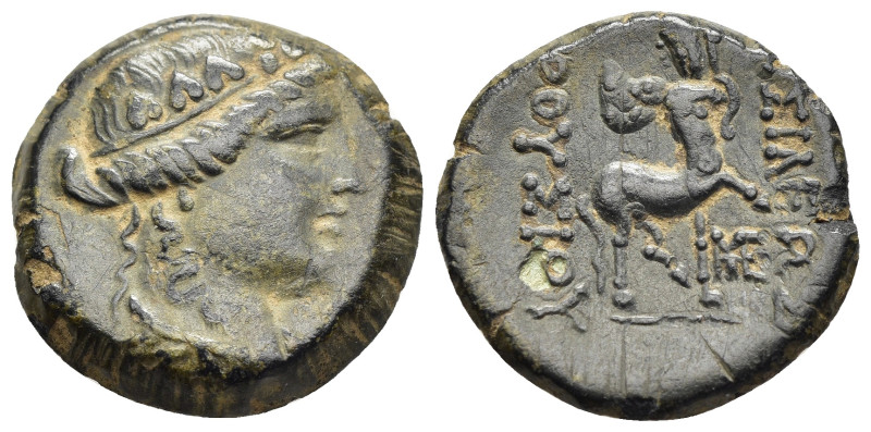 KINGS of BITHYNIA. Prusias II Kynegos (182-149 BC). Ae. Nikomedia.

Obv: Draped ...