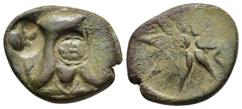 PONTOS. Amisos. Ae (circa 130-100 BC). 

Obv: Bashlyk left, facing Pan bust belo...