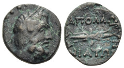 MYSIA. Apollonia ad Rhyndacum. Ae (circa 2nd-1st century BC).

Obv: Laureate head of Zeus right.
Rev: ΑΠΟΛΛΩ/ ΝΙΑΤΩΝ/ PYN around thunderbolt. 

Von Fr...