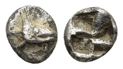 MYSIA. Kyzikos. Hemiobol (circa 600-550 BC).

Obv: Head of tunny right.
Rev: Quadripartite incuse square.

Von Fritze IX, 2.

A charming piece of mini...