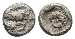 IONIA. Klazomenai. Obol (circa 5th century BC).

Obv: Forepart of winged boar right.
Rev: Facing gorgoneion, tongue protruding, within incuse square.
...