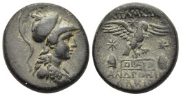 PHRYGIA. Apameia. Ae (Circa 88-40 BC). Andronikos, son of Alkios, magistrate.

Obv: Helmeted bust of Athena right, wearing aegis.
Rev: AΠAMEΩN / ANΔPO...