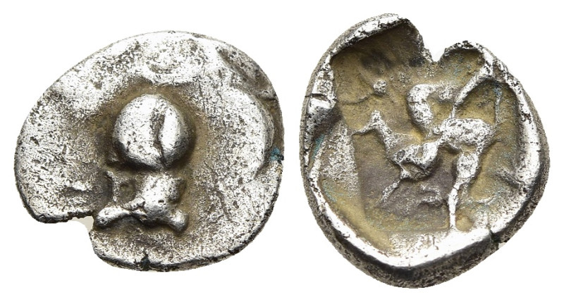 PAMPHYLIA. Aspendos. Obol (Circa 465-430 BC).

Obv: E - Σ.
Vase.
Rev: Triskeles ...