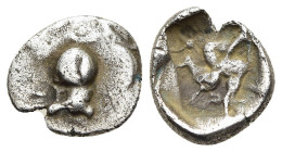 PAMPHYLIA. Aspendos. Obol (Circa 465-430 BC).

Obv: E - Σ.
Vase.
Rev: Triskeles within incuse square.

SNG BN 14 = Waddington 2868 var. (no ethnic); K...
