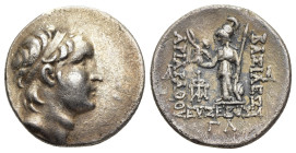 KINGS of CAPPADOCIA. Ariarathes V Eusebes Philopator (circa 163-130 BC). Drachm. Eusebeia. Dated RY 33 (130/29 BC).

Obv: Diademed head right.
Rev: ΒΑ...