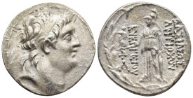 KINGS of CAPPADOCIA. Ariarathes VI Epiphanes Philopator (circa 130-112/0 BC). Tetradrachm, in the names and types of the Seleukid King Antiochos VII. ...