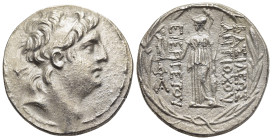 KINGS of CAPPADOCIA. Ariarathes VI Epiphanes Philopator (circa 130-112/0 BC). Tetradrachm, in the names and types of the Seleukid King Antiochos VII. ...