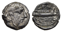 PHOENICIA. Arados. Obol (circa 380-351/0 BC). 

Obv: Laureate head of marine deity right. 
Rev: Phoenician galley sailing over waves to right; above, ...