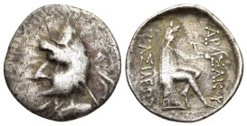 KINGS of PARTHIA. Phriapatios to Mithradates I (circa 185-132 BC). Drachm. Hekatompylos.

Obv: Bust left, wearing bashlyk.
Rev: Archer (Arsakes I) sea...