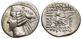 KINGS of PARTHIA. Phraates IV (irca 38-2 BC). Drachm. Rhagai.

Obv: Diademed and draped bust left; to right, crowning eagle left.
Rev: Archer (Arsakes...