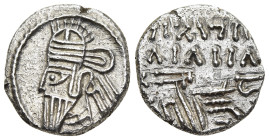 KINGS of PARTHIA. Vologases VI (circa AD 207/8-221/2). Drachm. Ekbatana mint. 

Obv: Diademed bust left, wearing tiara with earflap.
Rev: Archer (Arsa...