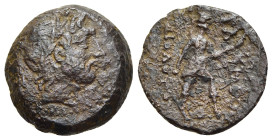 BAKTRIA. Greco-Baktrian Kingdom. Diodotos II Theos (circa 235-225 BC). Ae. Aï Khanoum mint. 

Obv: Laureate head of Zeus right.
Rev: ΒΑΣΙΛΕΩΣ - ΔIOΔOT...