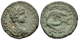 MOESIA INFERIOR. Istros. Caracalla (198-217). Ae.

Obv: ΑΥ Κ Μ ΑΥ ΑΝΤΩΝΙΝΟΣ
Laureate, draped and cuirassed bust right.
Rev: ΙϹΤΡΙΗΝΩΝ
Eagle attacking ...