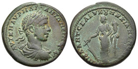 MOESIA INFERIOR. Marcianopolis. Elagabal (218-222). Ae. Julius Antonius Seleukus, consular legate.

Obv: AVT K M AVPHΛI ANTΩNEINOC AVΓ 
Laureate, drap...