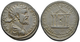 THRACE. Philippopolis. Septimius Severus (193-211). Ae.

Obv: ΑΥ Κ Λ Σ ΣΕΥΗΡΟΣ Π
Laureate, draped and cuirassed bust right.
Rev: ΗΓ ΣΤΑ ΒΑΡΒΑΡΟΥ ΦΙΛΙΠ...