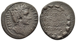 CORINTHIA. Corinth. Tiberius (4-14). Ae, Duumviri C. Heius Pollio und C. Mussius Priscus.

Obv: CORINTHI TI CAESAR.
Bare head right.
Rev: C HEIO POLLI...