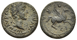 CORINTHIA. Corinth. Commodus (177-192). Ae.

Obv: IMP M AVR COMO ANTO AVG
Laureate head of Commodus (short beard), right.
Rev: C L I COR
Pegasus gallo...
