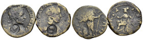 BITHYNIA. Nicaea. Julia Mamaea (222-234) and Maximinus I (235-238). Lot of two countermarked Bronzes.

Both countermarked on obverse with veiled femal...
