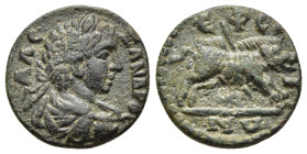 IONIA. Ephesos. Severus Alexander (222-235). Ae.

Obv: AΛЄΞANΔPOC
Laureate, draped and cuirassed bust right.
Rev: ЄΦЄCIΩN
Boar advancing right, pierce...