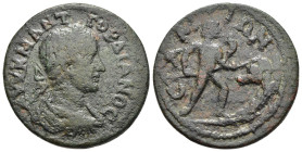 IONIA. Samos. Gordian III (238-244). Ae.

Obv: ΑΥΤ Κ Μ ΑΝΤ ΓΟΡΔΙΑΝΟϹ
Laureate, draped and cuirassed bust right.
Rev: ϹΑΜΙΩΝ
Ankaios right, spearing wi...