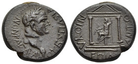PHRYGIA. Amorion. PHRYGIA. Amorion. Vespasian (69-79). L. Antonius Longinus magistrate.

Obv: ΟΥΕΣΠΑΣΙΑΝΟΝ ΚΑΙΣΑΡΑ ΑΜ.
Laureate head right.
Rev: ΕΠΙ Λ...