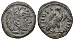 PHRYGIA. Amorion. Pseudo-autonomous issue (circa 3rd century AD). AE.

Obv: Head of Alexander the Great right, wearing lion skin.
Rev: AMOPIANΩN
Eagle...