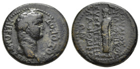 PHRYGIA. Laodicea ad Lycum. Nero (54-68). Ae. Ioulios Andronikos, euergetes.

Obv: NEPΩN ΣEBAΣTOΣ ΘEOΣ.
Bare head right.
Rev: IOVΛΙOΣ ΑNΔPONIKOΣ / ΕΥΕ...