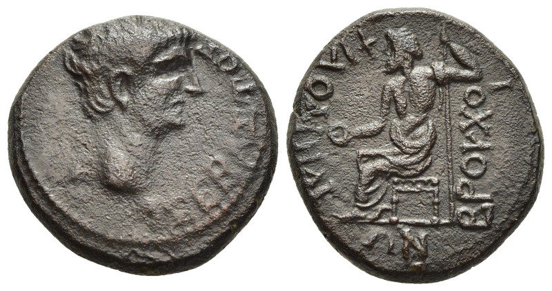 PHRYGIA. Philomelium. Claudius (41-54). Ae. Brocchos, magistrate.

Obv: ΣΕΒΑΣΤΟΣ...