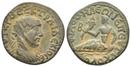 PHRYGIA. Philomelium. Trajan Decius (249-251). Ae.

Obv: ΑΥΤ Κ Γ ΜЄС Κ ΤΡΑΙ ΔЄΚΙΟ СЄ
Radiate, draped and cuirassed bust right.
Rev: ΦΙΛΟΜΗΛЄΩΝ ЄΠ ЄΥΤΥ...