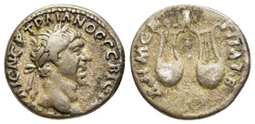 LYCIA. Trajan (98-117). Drachm.

Obv: AYT KAIC NЄP TPAIANOC CЄB ΓЄPM
Laureate head right.
Rev: ΔHM ЄΞ YΠAT B
Two lyres; above, owl standing right, hea...
