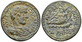 PISIDIA. Apollonia-Mordiaeum. Gallienus (253-268). Ae.

Obv: AYT K Π Λ ΓAΛΛIHNOC
Laureate and draped bust right.
Rev: AΠOΛΛΩNIATΩN AV ΘPA KO
River god...