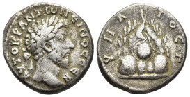 CAPPADOCIA. Caesarea. Marcus Aurelius (161-180). Didrachm.

Obv: AVTOKP ANTωNЄINOC CЄB
Laureate head right.
Rev: YΠATOC Γ
Mt. Argaeus surmounted by He...