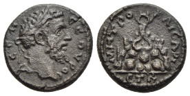 CAPPADOCIA. Caesarea. Septimius Severus (193-211). Ae. Dated RY 2.

Obv: AV Λ CЄΠ CЄOVHPOC.
Laureate head right.
Rev: MHTPOΠ KAICAPI / ЄT B.
Mt. Argae...