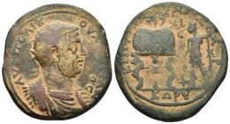 CILICIA. Corycus. Valerian I (253-260). Ae.

Obv: AV K ΠO ΛIK OVAΛЄPIANOC
Radiate, draped and cuirassed bust right.
Rev: KΩPVKIΩTΩN AV NAVAPXIC / ΘЄΜΙ...