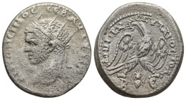 CYRRHESTICA. Beroea. Caracalla, 198-217. Tetradrachm.

Obv: ΑΝΤΩΝЄΙΝΟC CЄΒ•ΑΥΤΚ•ΜΑ• 
Radiate head of Caracalla to left. 
Rev: ΔΗΜΑΡΧ•ЄΞ•ΥΠΑΤΟC ΤΟ Δ / ...