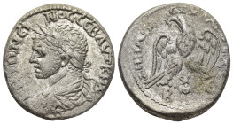 CYRRHESTICA. Beroea. Caracalla (198-217). Tetradrachm.

Obv: AVT K M A ANTΩNЄINOC CЄB.
Laureate, draped and cuirassed bust left.
Rev: ΔHMAPX ЄΞ YΠATOC...