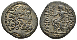 SELEUCIS & PIERIA. Antioch. Roman Republican times. Ae Tetrachalkon (63-28 BC). Dated year 17 (50/49 BC).

Obv: Laureate head of Zeus right.
Rev: ANTI...