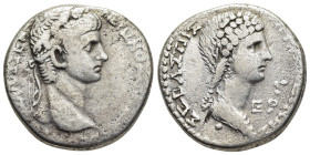 SELEUCIS & PIERIA. Antioch. Nero with Agrippina II (54-68). Tetradrachm. Dated year 105 of the Caesarean Era and RY 3 (56/7).

Obv: NEPΩNOΣ KΛAYΔIOY Θ...