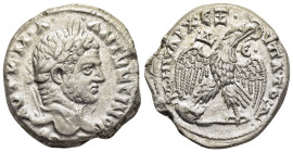 SELEUCIS & PIERIA. Antioch. Caracalla (198-217). Tetradrachm.

Obv: AVT K M A ANTΩNЄINOC CЄB.
Laureate head right.
Rev: ΔHMAPX ЄΞ VΠA TO Δ.
Eagle, wit...