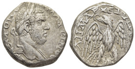 PHOENICIA. Aradus. Macrinus (217-218). Tetradrachm. 

Obv: ΑΥΤ ΚΑΙ Μ ΟΠ CΕ ΜΑΚΡΙΝΟC C 
Laureate bust of Macrinus to right, slight drapery on left shou...