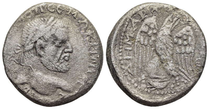PHOENICIA. Berytus. Macrinus (217-218). Tetradrachm. 

Obv: [...] ΟΠ CΕ ΜΑΚΡΙΝΟC...