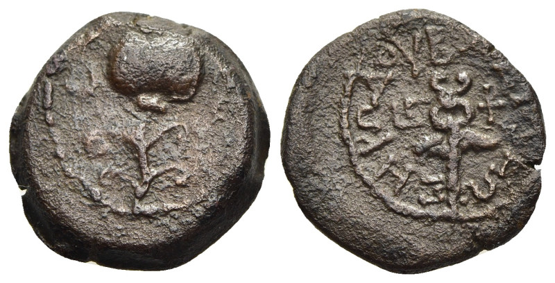 JUDAEA. Herod the Great (40/37-4 BCE). Ae Double Prutah (year 3 = 40 BCE). Samar...