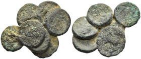 ROMAN PROVINCIAL. A lump of seven molten bronze coins (ca. 2nd-3rd century AD).

The reason for this interesting group is most likely a funeral pyre, ...
