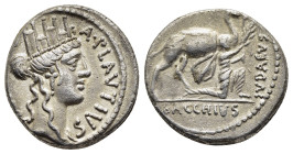 A. PLAUTIUS. Denarius (55 BC). Rome.

Obv: A PLAVTIVS / AED CVR S C.
Turreted head of Cybele right.
Rev: BACCHIVS / IVDAEVS.
Bacchius Judaeus (Aristob...