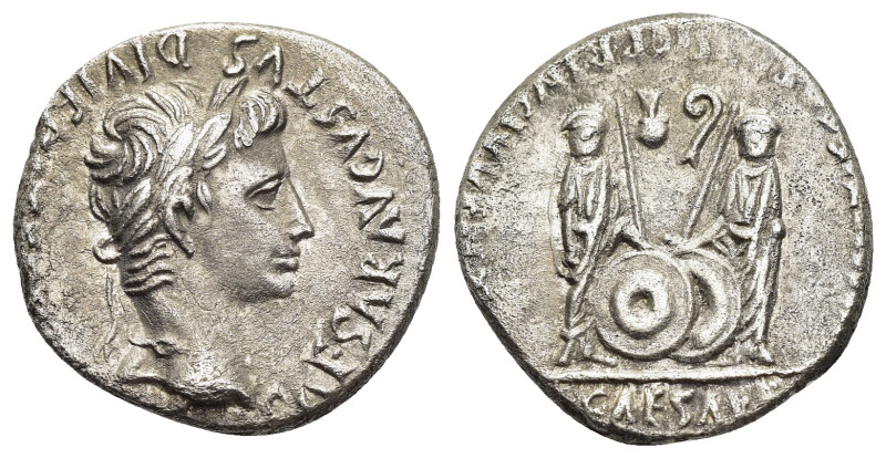 AUGUSTUS (27 BC-14 AD). Denarius. Lugdunum.

Obv: CAESAR AVGVSTVS DIVI F PATER P...